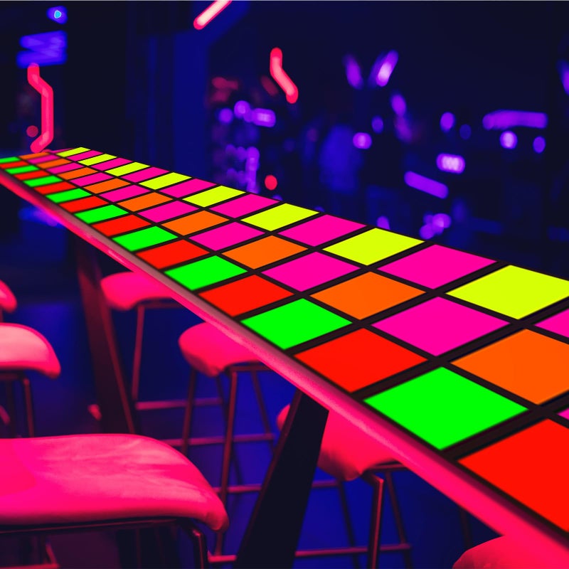Haull 236 x 39 Inch Neon Light up Dance Floor Aisle Runner Glow in The Dark Blacklight Neon Party Decorations UV Reactive Fluorescent Runner for Holiday Party Favors(Rectangles) - Image 5